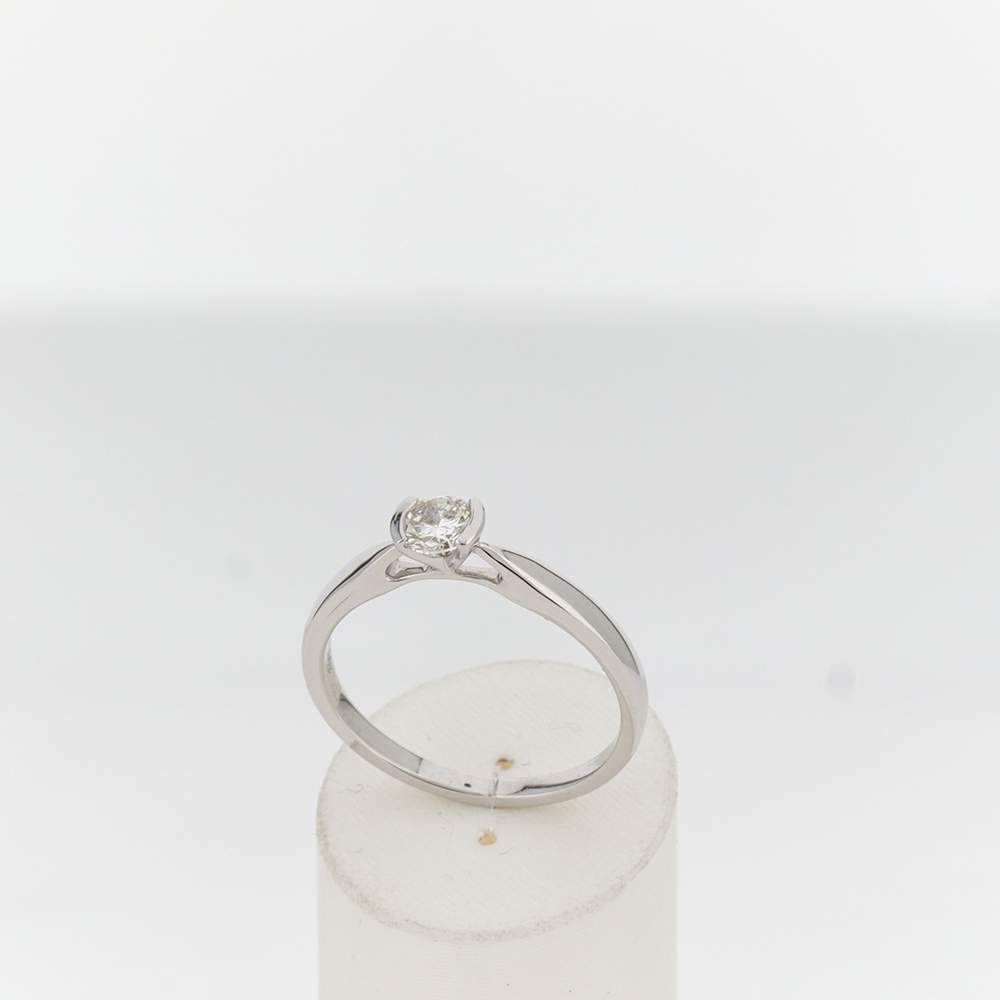 Solitaire or 750 blanc diamant HP1 0.25 carat - vue 2