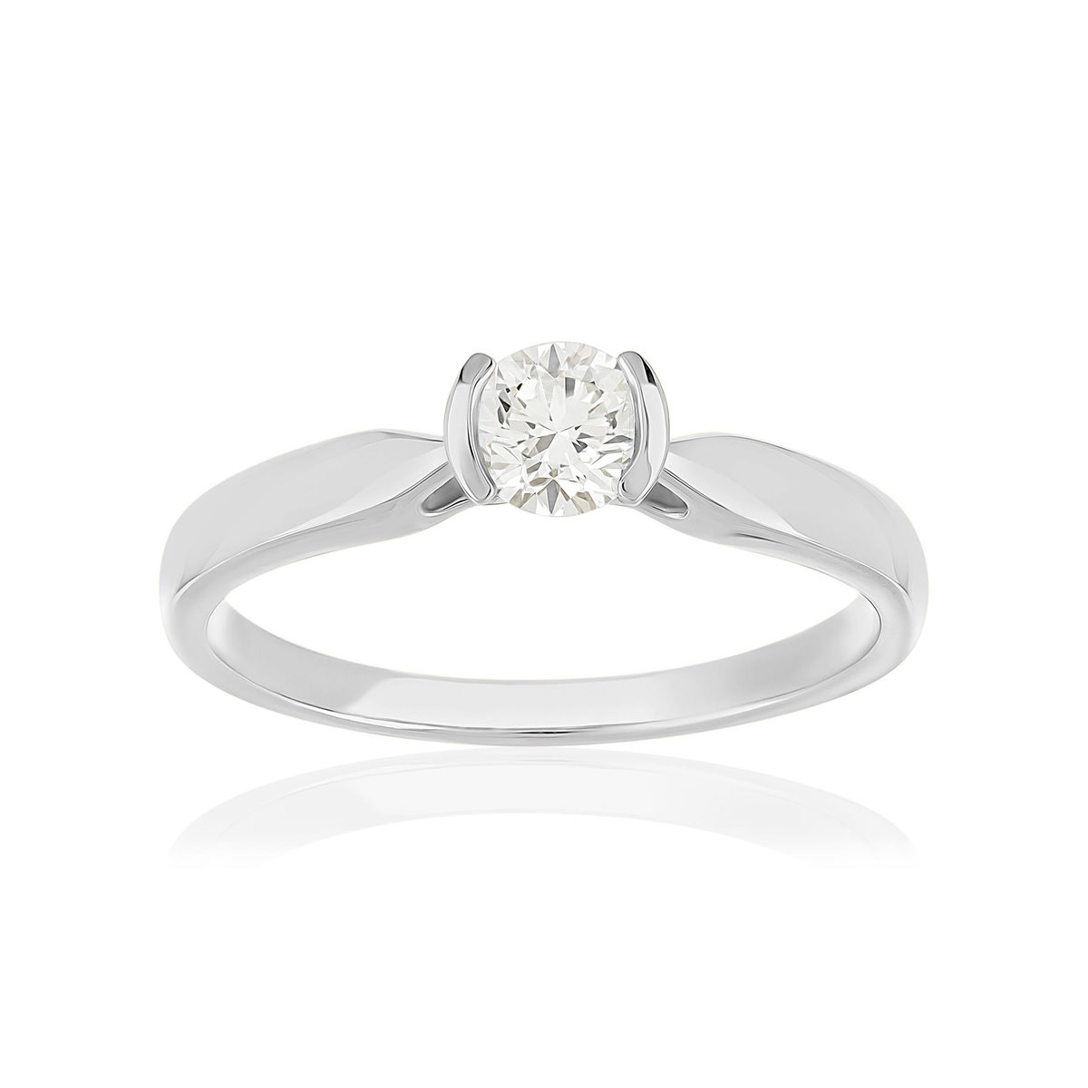 Solitaire gold 750 white diamond 1 0.3 carat