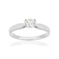 Solitaire or 750 blanc diamant HP1 0.3 carat