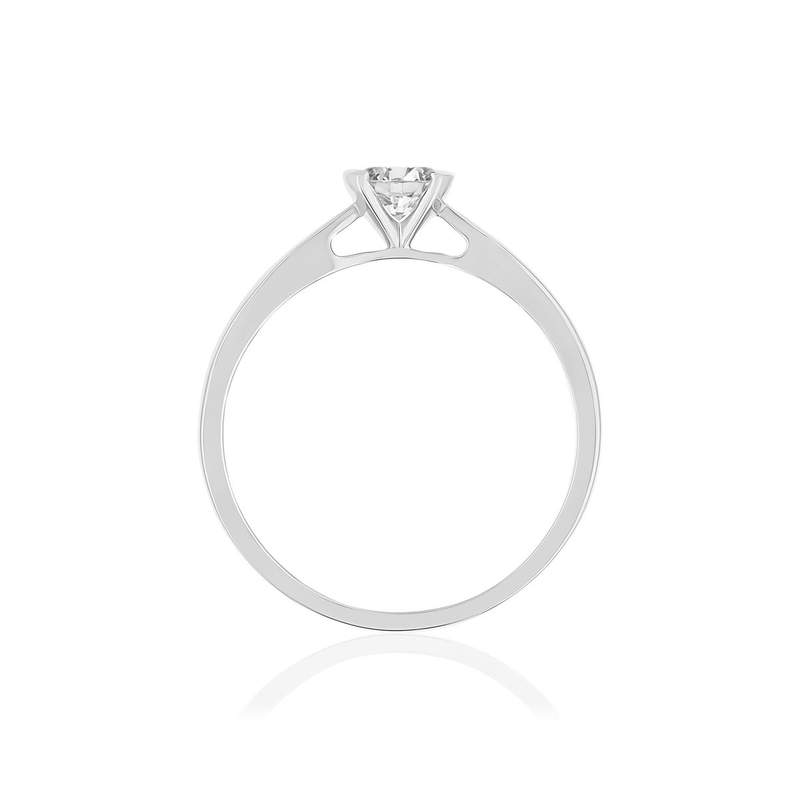 Solitaire or 750 blanc diamant HP1 0.3 carat - vue 2