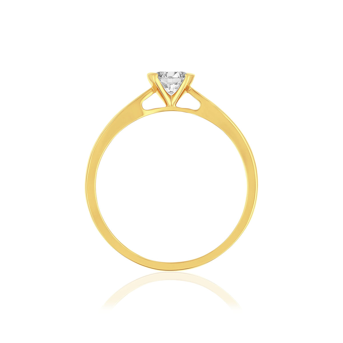 Solitaire or 750 jaune diamant HP1 0.3 carat - vue 2