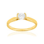 Solitaire or 750 jaune diamant HP1 0.4 carat - vue 1