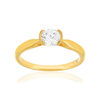 Solitaire or 750 jaune diamant HP1 0.5 carat - vue V1