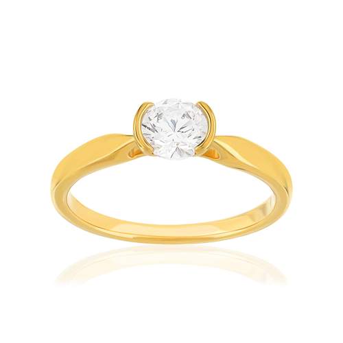 Solitaire or 750 jaune diamant HP1 0.5 carat