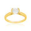 Solitaire or 750 jaune diamant HP1 0.8 carat - vue V1