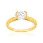 Solitaire or 750 jaune diamant HP1 0.8 carat - vue 1