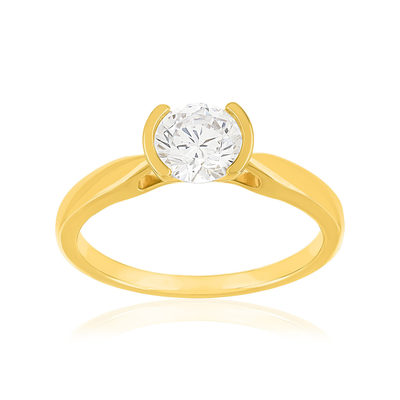 Solitaire or 750 jaune diamant HP1 0.8 carat - vue 1