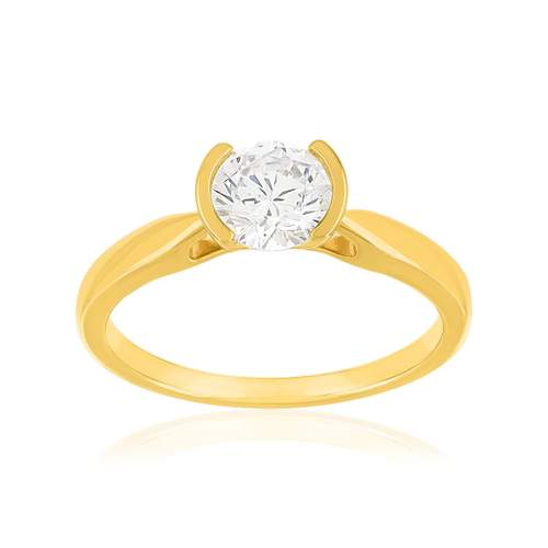 Solitaire or 750 jaune diamant HP1 0.8 carat