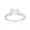 Solitaire or 750 blanc diamant HP1 1 carat - vue V1