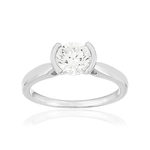 Solitaire or 750 blanc diamant HP1 1 carat - vue 1