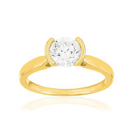 Solitaire or 750 jaune diamant HP1 1 carat