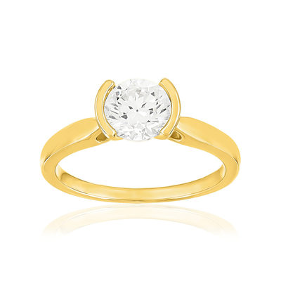 Solitaire or 750 jaune diamant HP1 1 carat