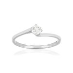 Solitaire or 750 blanc diamant HSI 0.2 carat - vue 1