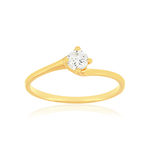 Solitaire or 750 jaune diamant HSI 0.25 carat - vue 1