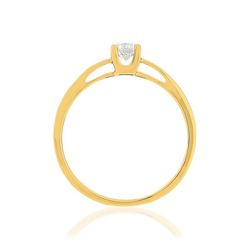 Solitaire or 750 jaune diamant HSI 0.25 carat - vue 2