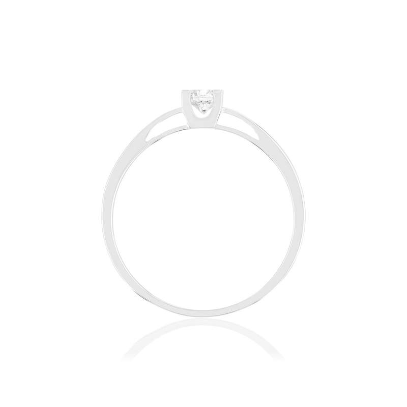 Solitaire or 750 blanc diamant HSI 0.3 carat - vue 2