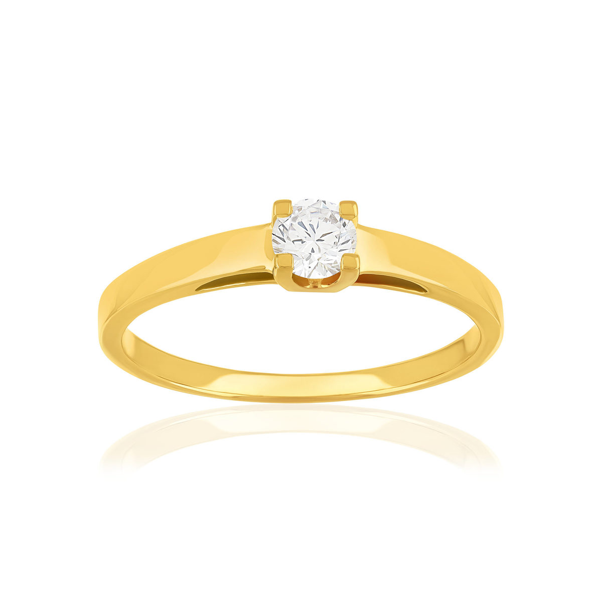 Solitaire or 750 jaune diamant HSI 0.3 carat