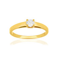 Solitaire or 750 jaune diamant HSI 0.3 carat