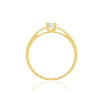 Solitaire or 750 jaune diamant HSI 0.3 carat
