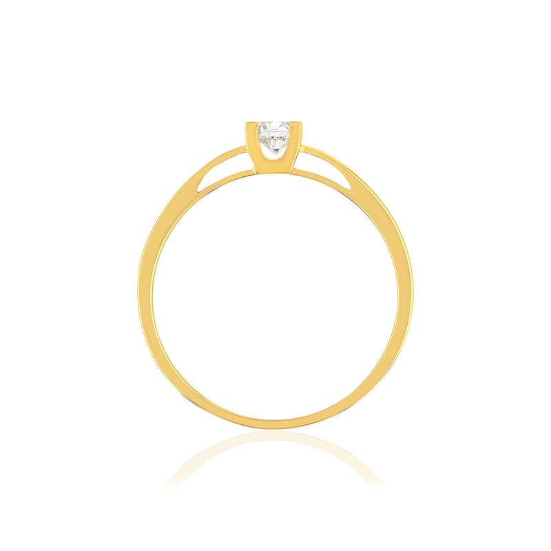 Solitaire or 750 jaune diamant HSI 0.3 carat - vue 2