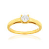 Solitaire or 750 jaune diamant HSI 0.4 carat - vue V1