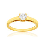 Solitaire or 750 jaune diamant HSI 0.4 carat - vue 1