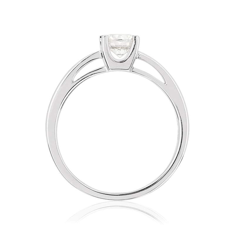 Solitaire or 750 blanc diamant HSI 0.5 carat - vue 2