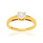Solitaire or 750 jaune diamant HSI 0.5 carat - vue 1