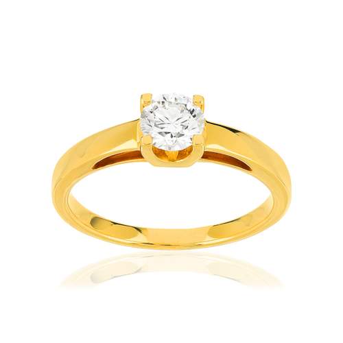 Solitaire goud 750 gele diamant HSI 0.5 karaat