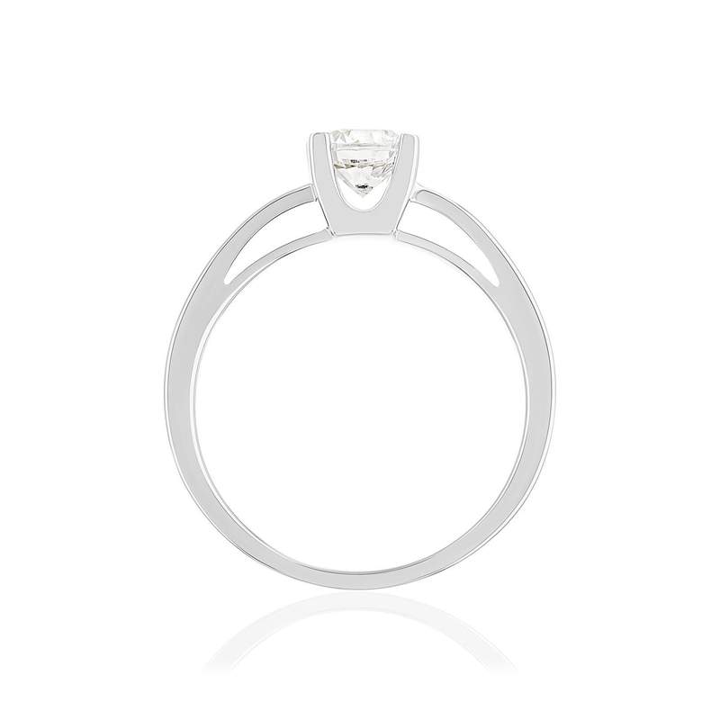 Solitaire or 750 blanc diamant HSI 0.7 carat - vue 2