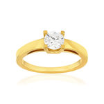 Solitaire or 750 jaune diamant HSI 0.7 carat - vue 1