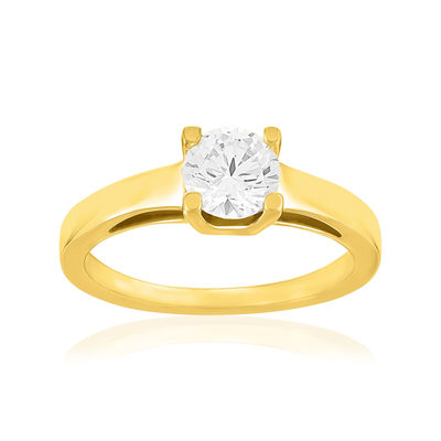Solitaire or 750 jaune diamant HSI 0.8 carat