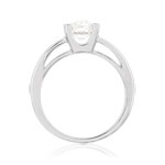 Solitaire or 750 blanc diamant HSI 1 carat - vue 2
