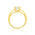 Solitaire or 750 jaune diamant HSI 1 carat - vue 2