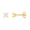 Boucles d'oreilles or 750 jaune diamant HSI 0,5 carat - vue V1