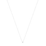 Collier solitaire or 750 blanc diamant HSI 0.25 carat 42cm - vue 1