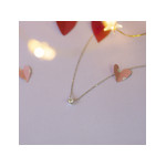 Collier solitaire or 750 blanc diamant HSI 0.25 carat 42cm - vue D2