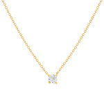 Solitaire necklace gold 750 yellow diamond HSI 0.25 carat 42cm - view 1