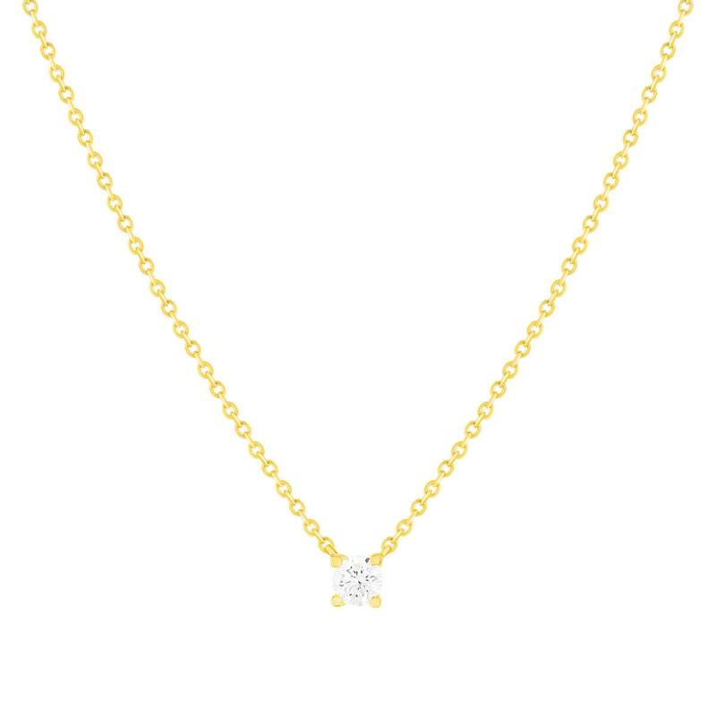 Collier solitaire or 750 jaune diamant HSI 0.3 carat 42cm - vue 4