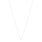 Collier solitaire or 750 blanc diamant HSI 0.4 carat 42cm - vue 1