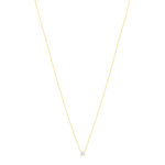 Collier solitaire or 750 jaune diamant HSI 0.4 carat 42cm - vue 1