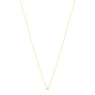 Collier solitaire or 750 jaune diamant HSI 0.4 carat 42cm