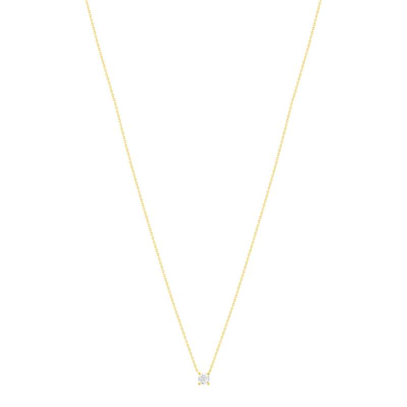 Collier solitaire or 750 jaune diamant HSI 0.4 carat 42cm - vue 1