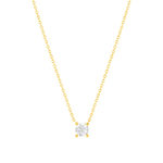 Collier solitaire or 750 jaune diamant HSI 0.4 carat 42cm - vue 5