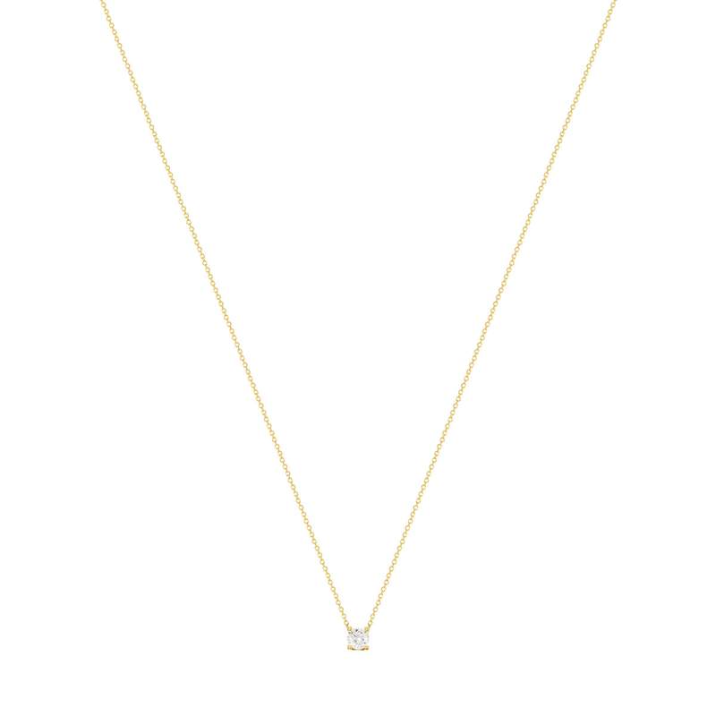 Collier solitaire or 750 jaune diamant HSI 0.5 carat 42cm - vue 2