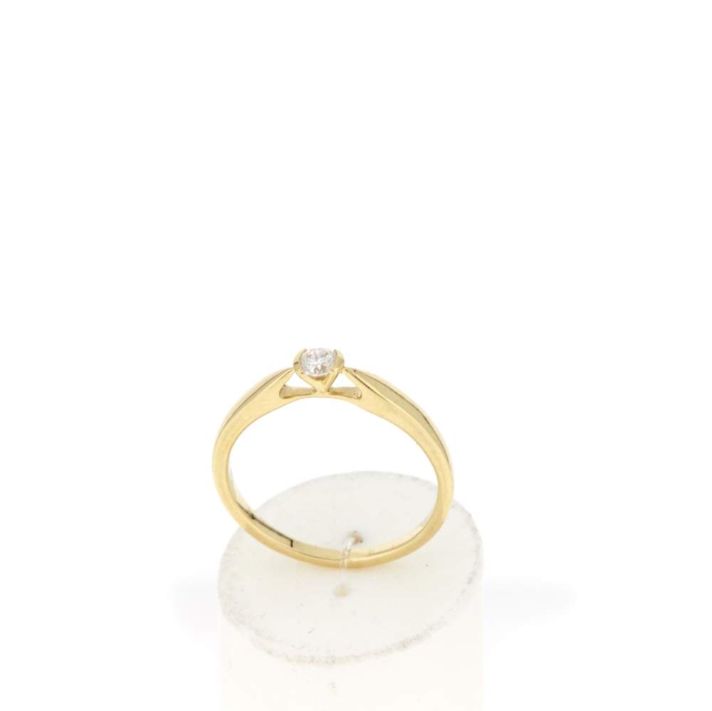 Solitaire or 750 jaune diamant HSI 0.1 carat - vue 2