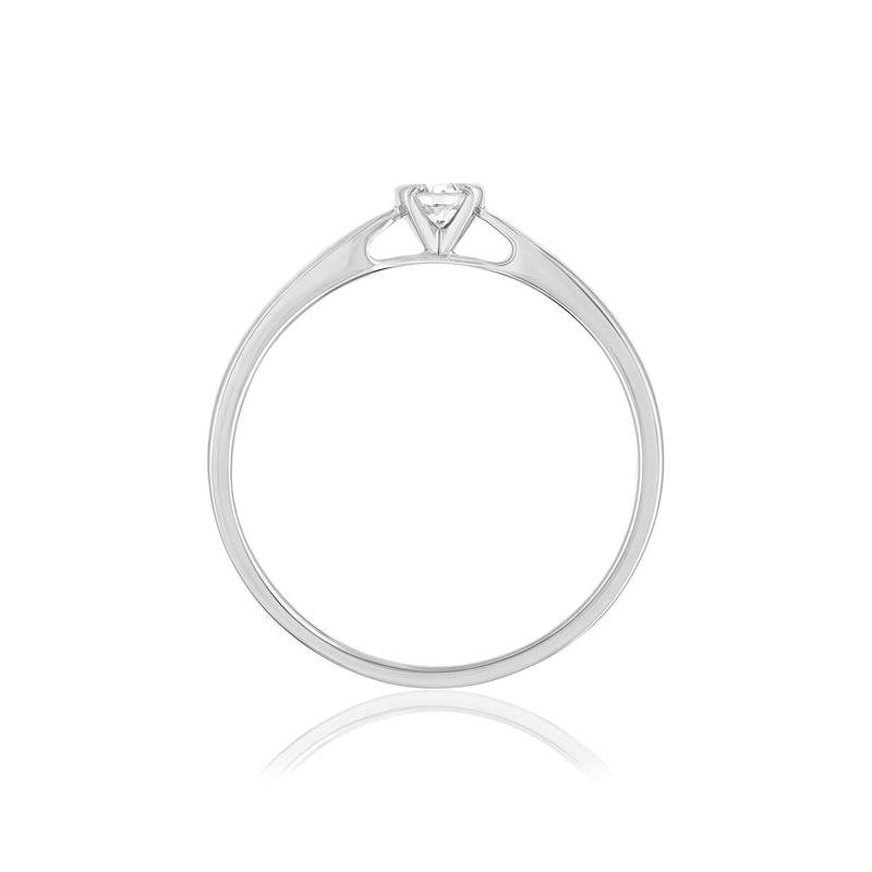 Solitaire or 750 blanc diamant HSI 0.15 carat - vue 2
