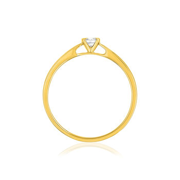 Solitaire or 750 jaune diamant HSI 0.15 carat