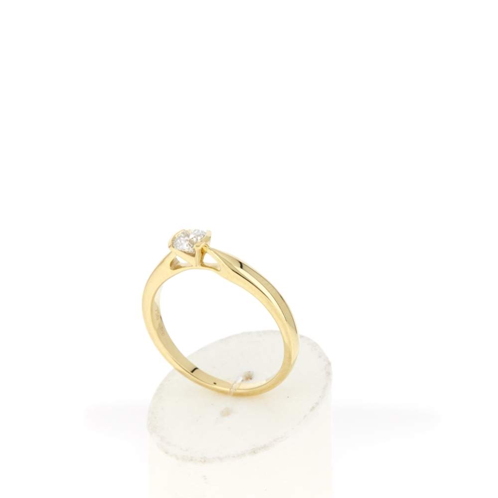 Solitaire or 750 jaune diamant HSI 0.2 carat - vue 3