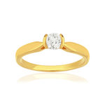 Solitaire or 750 jaune diamant HSI 0.3 carat - vue 1